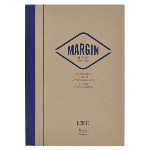 IPPINKA Caderno japonês, papel excepcional, ótimo para canetas-tinteiro, A5, azul, forrado