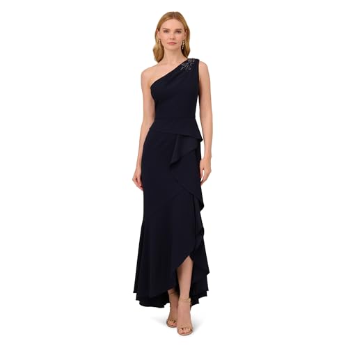 Image of Adrianna Papell Women's Beaded Knit Crepe Gown