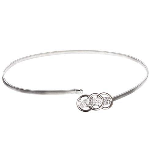 Women's Rhinestone Skinny Elastic Metal Stretch Waist Chain Belt