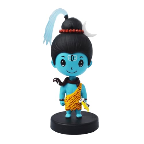 Image of Lord Adiyogi Shiv Shankar Idol for Car Dashboard Bobblehead, Home Decor Items for Living Room, Office, Damru in Hand, Mahadev Murti for Gifting,Statue for Good Luck,Superhero Action Figure