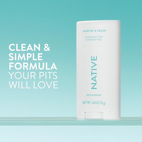 Image of Native Deodorant Contains Naturally Derived Ingredients, 72 Hour Odor Control, Deodorant for Women and Men, Aluminum Free, Jasmine & Cedar 2.65oz