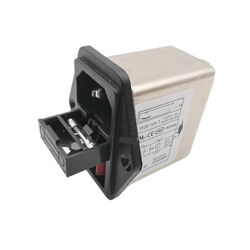 Interruptor filtro de corriente CW2B-10A-T con luz roja y fusible de corte rápido 4