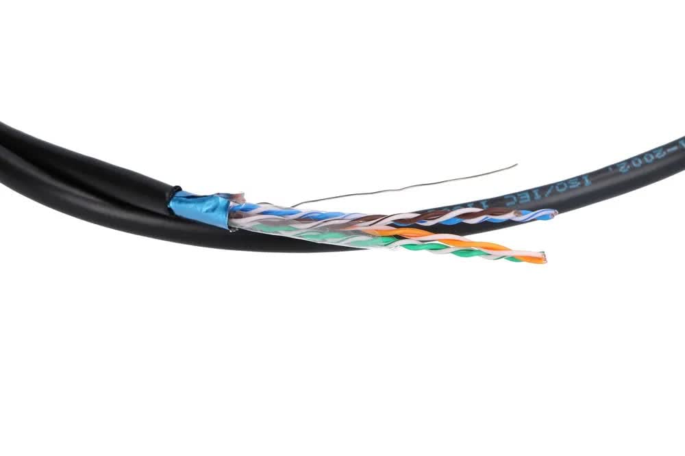 EXTRALINK Câble réseau extérieur CAT5E Câble FTP (F/UTP) Câble Ethernet Blindé 305M 24AWG, Câble réseau extérieur Paire torsadée, Câble Rj45 Cuivre, Couverture extérieure PE, Fast/Gigabit Ethernet