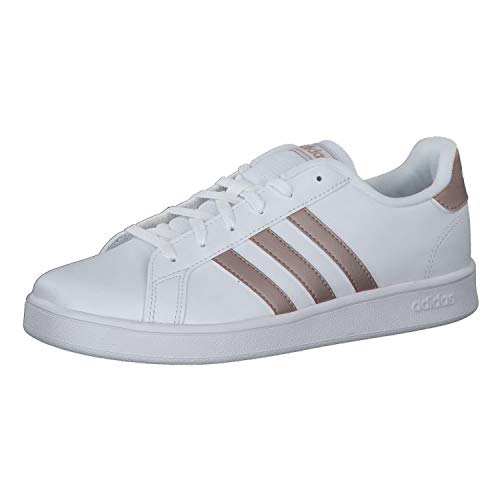 adidas Unisex-Kinder Grand Court K Sneaker, Ftwwht Coppmt Glopnk, 39 1/3 EU