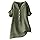 Leinenbluse Damen, Damen Sommer Leinen Top Lose und Bequeme Knopf-up Hemd Modische Lässige Einfarbige V-Ausschnitt Aufgerollte Ärmel T-Shirt Outdoor Tops