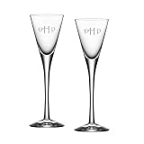 Orrefors Personalized More Snaps Glasses Personalized, Set of 2 Custom Engraved Crystal Schnapps Glasses for...