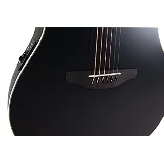 Applause Elite AE44-5S Guitare électro-acoustique, à profondeur de corps moyenne et pan coupé, satinée noire - Les Beatles, Paul McCartney, John Lennon, RIngo Starr, George Harrison Applause Elite AE44-5S Guitare électro-acoustique, à profondeur de corps moyenne et pan coupé, satinée noire – Image 7