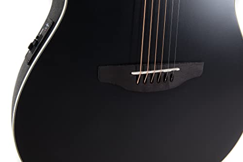 Applause Elite AE44-5S Guitare électro-acoustique, à profondeur de corps moyenne et pan coupé, satinée noire - Les Beatles, Paul McCartney, John Lennon, RIngo Starr, George Harrison Applause Elite AE44-5S Guitare électro-acoustique, à profondeur de corps moyenne et pan coupé, satinée noire – Image 8