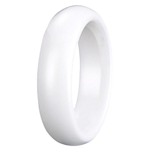 UrbanBijoux Bague Alliance Mariage Anneau Homme Femme Pur CERAMIQUE Blanche - 67