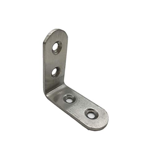 L Shaped Bracket, Corner Brace, Joint Right-Angle Fastener, Stainless Steel Repair Plate, 0.2″ (5mm) Mount Hole, 0.1″ (2.5mm) Thick, 1.77×1.77×0.79″ (45×45×20mm), Case of 50 Packs, 50Pcs/Pack, 454520