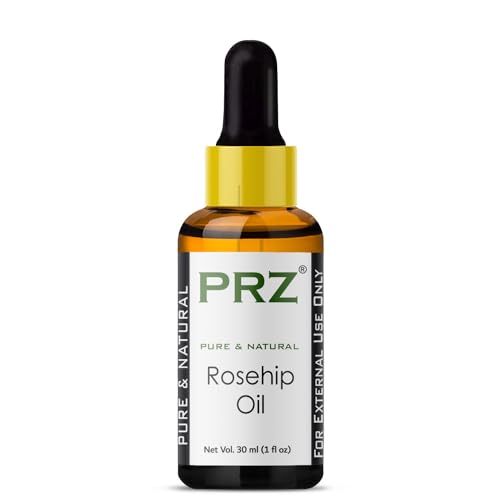 Image of PRZ Rosehip Cold Pressed Carrier Oil - Pure Natural & Therapeutic Grade Oil for Aromatherapy Body Massage, Skin Care & Hair Care, 30 ml