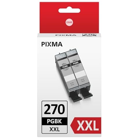 OSIR PGI-270XXL PGBK Black Ink Cartridges Compatible for Canon 270 271 Ink Cartridges to use with Canon MG6820 MG6821 MG6822 MG5720 MG5721 MG5722 MG7720 TS5020 TS6020 TS8020 TS9020 Pinter (2 PGBK) Cover
