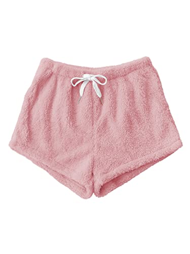 SweatyRocks Women's Casual Fuzzy Pajama Shorts Fleece...