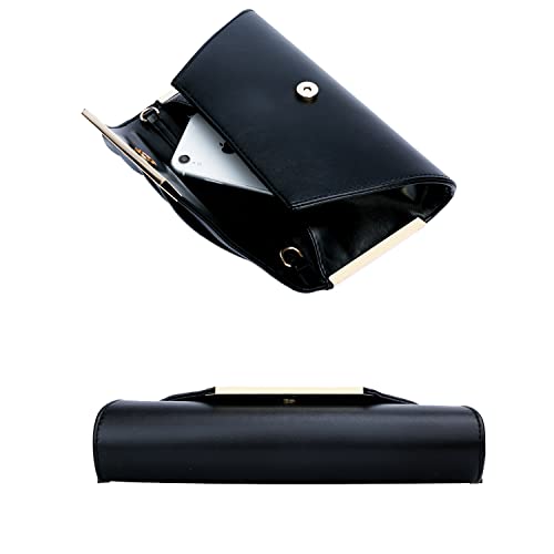 Kkxiu Charming Pleated Satin Clutch Evening Purse And Handbag For Women Leather Crossbody Wedding Party Bridal Bag (Black) #TOP4
