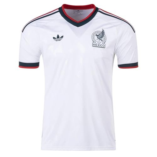 adidas Mens Mexico 26 Away Authentic Jersey White Medium R