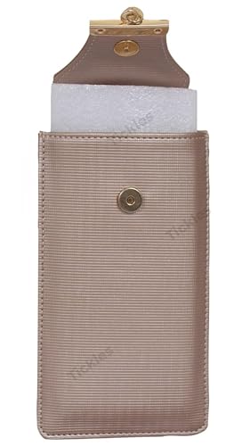 Image of Tickles Fancy Artificial Leather Mobile Pouch with Waist Clip for Women Girls Saree (Color: Sand) (Suitable for Mobile Sizes: 6 Inches and Below)