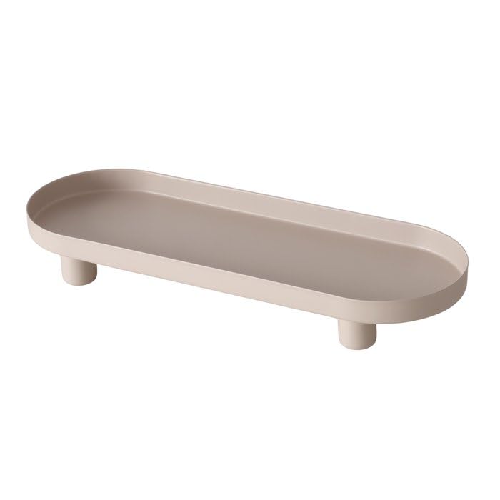 Boltze Tablett Manon Beige L28cm aus Metall Ovale Form