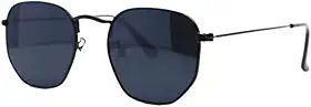 Óculos de Sol Hexagonal Premium Vintage Unissex Elry Uv 400