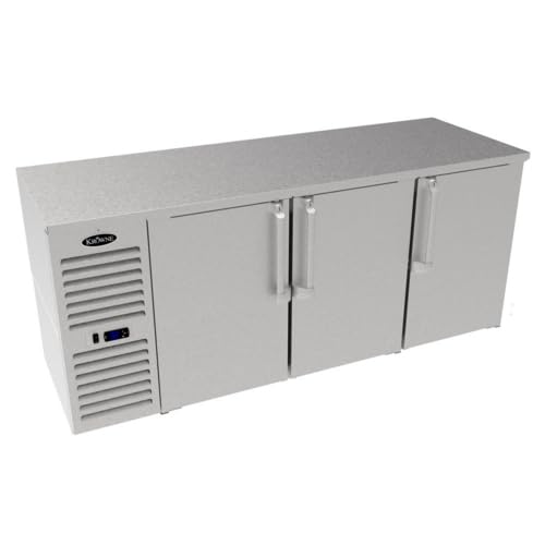 FSE LS72 Narrow Door Low-Profile Refrigerated Back Bar Storage Cabinet, Three-Section, 72"W x 24"D, Side Mounted self-contained Refrigeration, 30°F to 40°F Temperature Range
