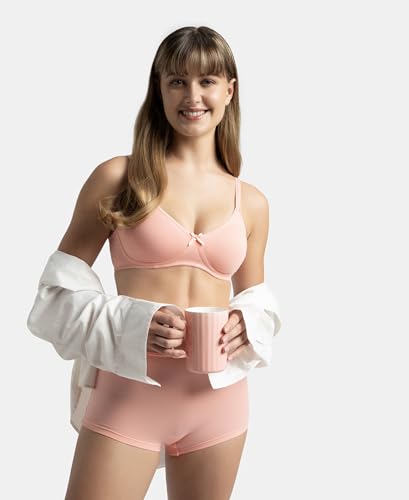 Image of Jockey 1722 Women Wirefree Non Padded Super Combed Cotton Elastane Stretch Medium Coverage Everyday Bra with Concealed Shaper Panel
