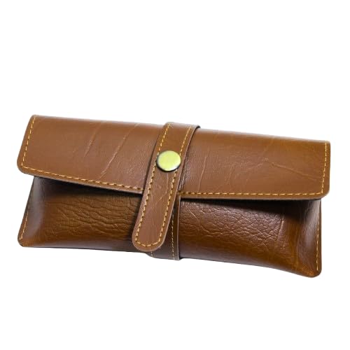 Image of Personalized Leather Goggle Cover | Custom Name | Unisex Faux Leather Eyewear Case with Button Closure | Travel-Friendly & Durable Sunglasses Holder for Men & Women