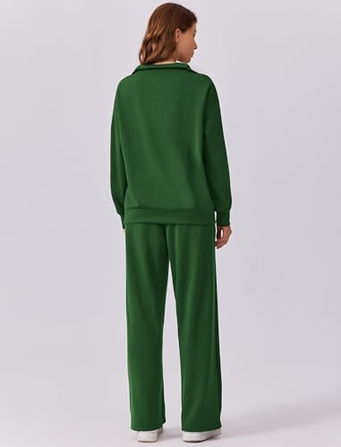 Image of PINSPARK 2 Piece Sets for Women 2026 Fall Outfits Sweatsuit Oversized Sweatshirt Wide Leg Sweatpants Matching Set Tracksuit