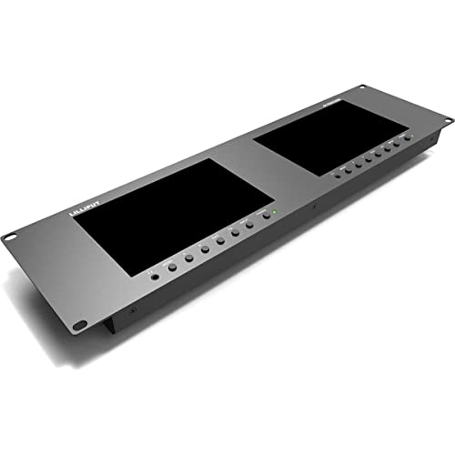 Image of LILLIPUT Dual Rackmount Monito 7 inch RM-7029S 3-RU Rackmount Monitor with 3G-SDI /HDMI 2.0 Scope view support up to 1080p 60Hz SDI and 2160p 60Hz HDMI video