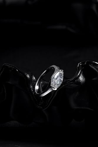 2 Carasts Marquise Cut Moissanite Engagement Ring for Women Wedding Ring Half Bezel Tension Set 925 Sterling Silver DE Color VVS1 Lab Created Anniversary Moissanite Ring4
