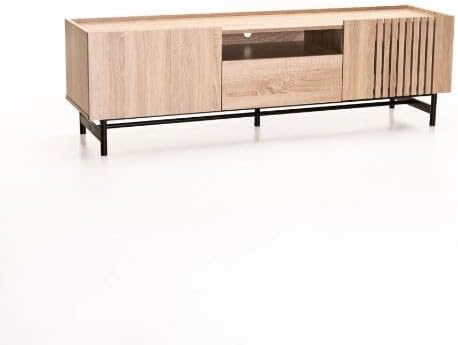 Novafurn New York TV Stand, 160cm, 2 Doors 1 Drawer, Engineered Wood and Metal