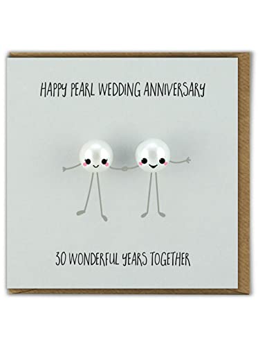 Bold & Bright - Cute Anniversary Card - Pearl Wedding Anniversary - Special Couple - 30 Years - Funny Novelty Humour - Pearl Anniversary Card - For Mum Dad Husband Wife Friends Family