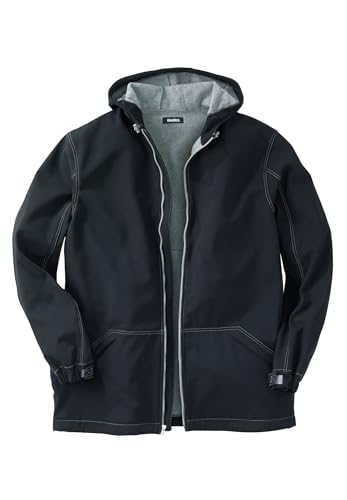 KingSize Men's Big & Tall Fleece-Lined Slicker Rain Coat - 7XL, Black