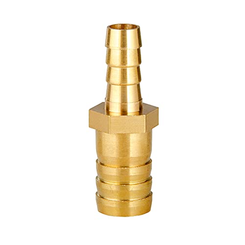Quickun Brass Hose Barb Reducer 5/8" to 1/4" Barbed Reducer Fitting