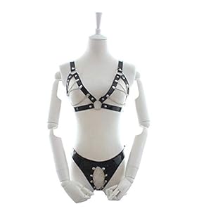Canarea Harness Serviesset seks sm leder body sexy lingerie beha met string bondage fetish sexy blote rug bedboeien…