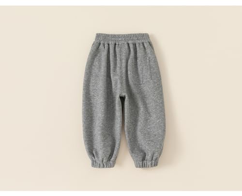 Toddler Boys Girls Cotton Casual Solid Pockets Pants Athletic Fall Winter Plus Velvet Padded Leisure Jogger Sweatpants3
