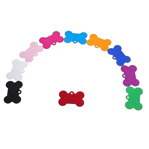 Homoyoyo 50Piezas Etiquetas De Identificación Para Mascotas Forma De Etiquetas De Perro De Aleación De Aluminio Colgantes Para Collares De Perro