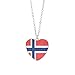 Produktbild Norwegen Flagge Halskette Anhänger Kristallglas herzförmige Souvenir, Mode handgefertigte Halskette für Mann & Frau besonderes Tagesgeschenk