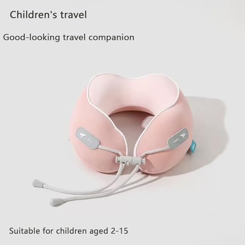 Image of Kids Travel Pillow - Memory Foam Soft Airplane Neck Pillow for Head Neck Support,Compact Design with Hard Case,for Airplane,Car,Home Recliner,or Toddler Travel Support (Kids Pillow-Pink)