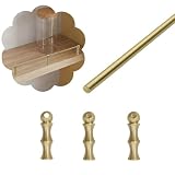 Ringhiera per Mensola Barre di Protezione per Mensola in Ottone, Barra Gallery con Supporti a Spillo & Viti, Parapetto Antiribaltamento per Mobile da Cucina/Scarpiera(Style C,22cm/8.7in)