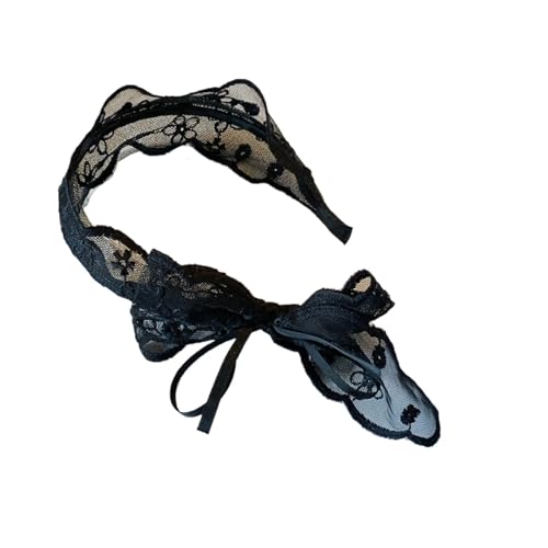 1PC ���[�X���{���w�b�h�o���h�Z�b�g�A���Ɣ��̃G���K���g�ȃw�A�t�[�v�A�Â��A�N�Z�T���[(Black)