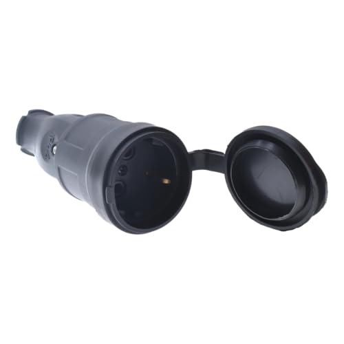 Enchufe industrial de alimentación tipo Schuko hembra con cubierta protectora impermeable IP44 2