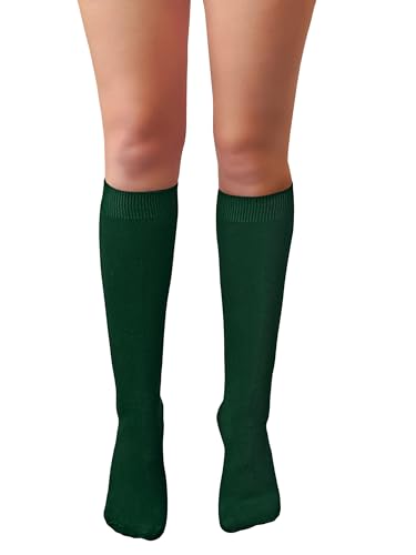 Chapini, Womens Plain Knee High Socks. Green