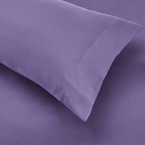Image of Amazon Basics 5-Piece Lightweight Microfiber Comforter Set with Sheets, Bed-in-a-Bag, Purple Floral Bedding, Twin /Twin XL