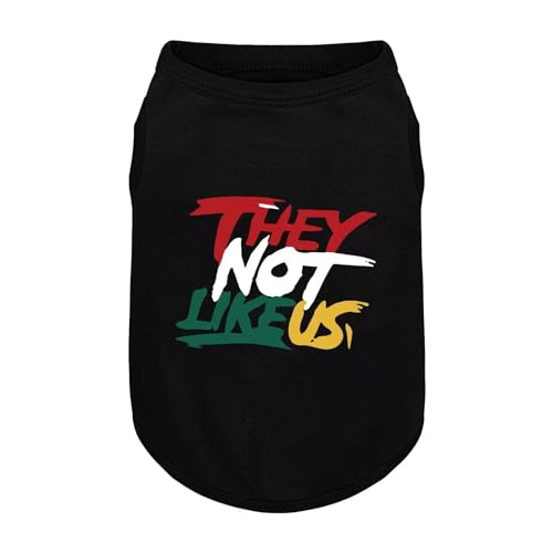 Comfortable Polyester-Cotton Dog Shirt –with 'They NOT Like US', Perfect for Small & Medium Dogs, Soft & Stylish Pet Apparel for Everyday Wear. Black M