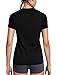 Zengjo Quick Dry Shirts Women Short Sleeve V Neck(Black,XL)