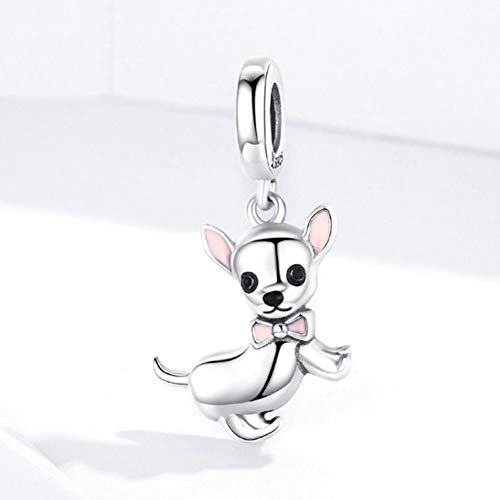 Lamoony Chihuahua Dog Charm 925 Sterling Silver Dinosaur Charm Spider Charm Cat Charm Animal Charm Dolphin Charm Mouse Charm For Pandora Charm Bracelet (Chihuahua) #TOP1