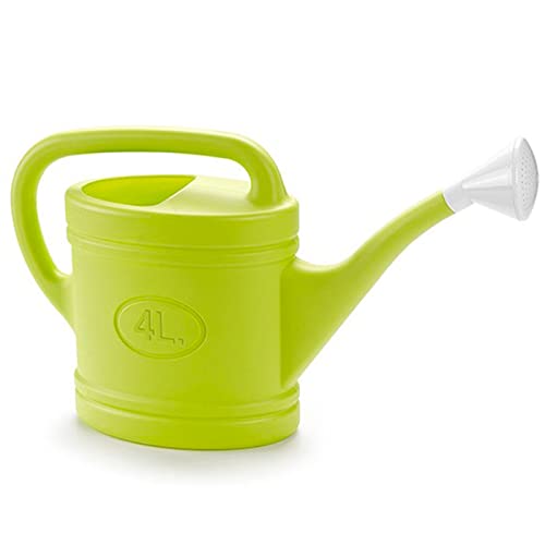 Tradineur - Regadera de plástico con línea de Medida, fácil llenado, Ligera y versátil, regar Plantas, Flores, Interior y Exterior, Accesorio de jardín, Fabricada en España, 4 litros, Color Aleatorio