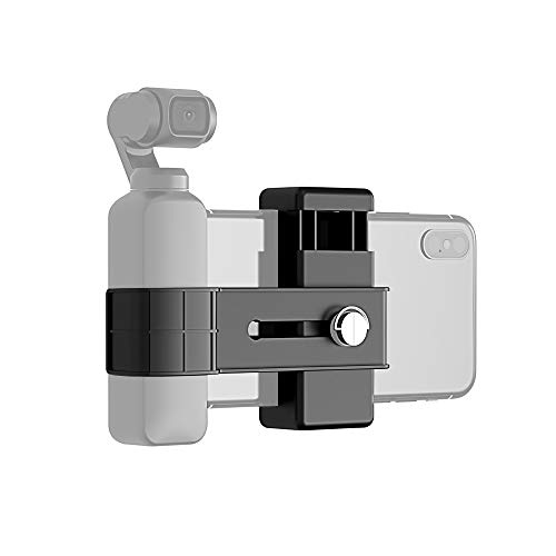 PULUZ DJI Osmo Pocket用ブラケット メタル電話クランプマウント+ DJI OSMOポケット用拡張固定スタンドブラケット外付けマイクとLEDビデオライトサポート Osmo Pocketアクセサリー (電話クランプマウント 黒 A)