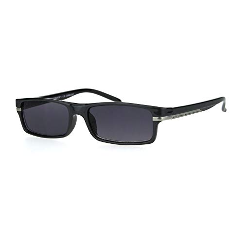 SA106 Mens Narrow Rectangular Plastic Powered Reader Lens Reading Sunglasses2