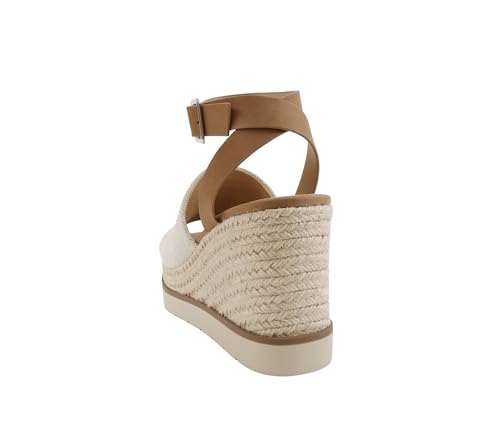 Image of Soda inchStella inch ~ Women Square Peep Toe Single Band Platform Espadrille Wedge Sandals with Adjustable Ankle Strap