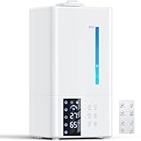 【2025新登場・AI知能湿度調節】 加湿器 大容量 8L ハイブリッド式加湿器 卓上 加熱式 超音波式 パワフル加湿 5重除菌 マイナスイオン 空気清浄 上から注水 省エネ 7色ライト 静音設計 タイマー機能 リモコン付き 水漏れ防止 空焚き防止 乾燥対策/花粉症対策 寝室/オフィス/会社/家庭用 (ホワイト)